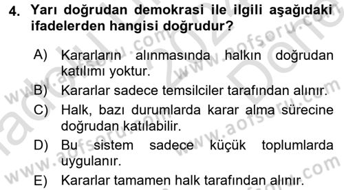 Kamu Maliyesi Dersi 2024 - 2025 Yılı (Final) Dönem Sonu Sınav Soruları 4. Soru