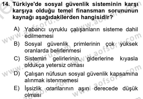 Kamu Maliyesi Dersi 2025 - 2026 Yılı (Vize) Ara Sınav Soruları 14. Soru