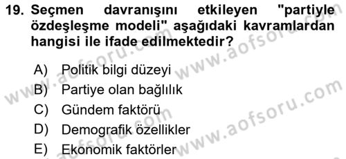 Kamu Maliyesi Dersi 2025 - 2026 Yılı (Vize) Ara Sınav Soruları 19. Soru