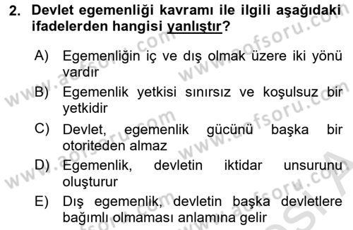 Kamu Maliyesi Dersi 2025 - 2026 Yılı (Vize) Ara Sınav Soruları 2. Soru
