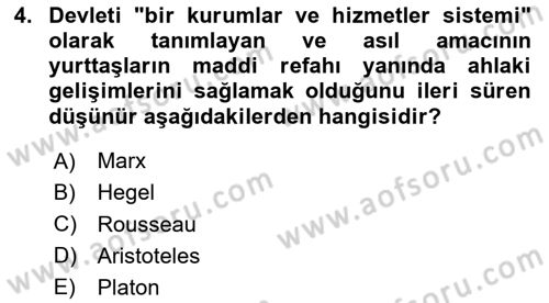 Kamu Maliyesi Dersi 2025 - 2026 Yılı (Final) Dönem Sonu Sınav Soruları 4. Soru