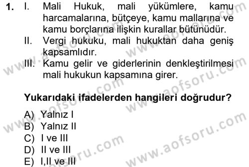 Genel Vergi Hukuku Dersi 2012 - 2013 Yılı (Final) Dönem Sonu Sınav Soruları 1. Soru