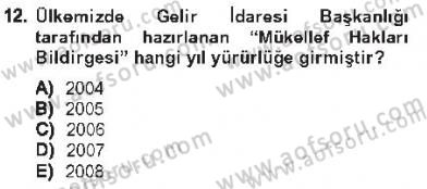 Genel Vergi Hukuku Dersi 2012 - 2013 Yılı Tek Ders Sınav Soruları 12. Soru