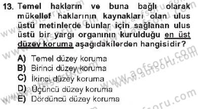 Genel Vergi Hukuku Dersi 2012 - 2013 Yılı Tek Ders Sınav Soruları 13. Soru
