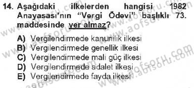 Genel Vergi Hukuku Dersi 2012 - 2013 Yılı Tek Ders Sınav Soruları 14. Soru