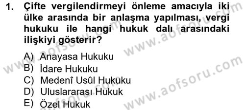 Genel Vergi Hukuku Dersi 2013 - 2014 Yılı (Final) Dönem Sonu Sınav Soruları 1. Soru