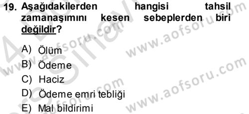 Genel Vergi Hukuku Dersi 2013 - 2014 Yılı Tek Ders Sınav Soruları 19. Soru
