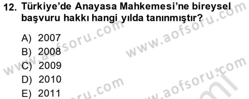 Genel Vergi Hukuku Dersi 2014 - 2015 Yılı Tek Ders Sınav Soruları 12. Soru