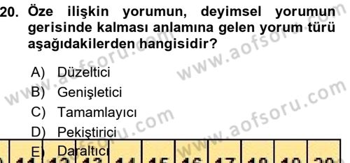 Genel Vergi Hukuku Dersi 2015 - 2016 Yılı (Vize) Ara Sınav Soruları 20. Soru