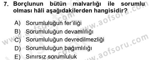 Genel Vergi Hukuku Dersi 2015 - 2016 Yılı Tek Ders Sınav Soruları 7. Soru