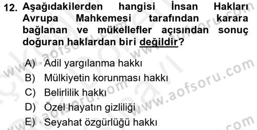 Genel Vergi Hukuku Dersi 2016 - 2017 Yılı (Final) Dönem Sonu Sınav Soruları 12. Soru