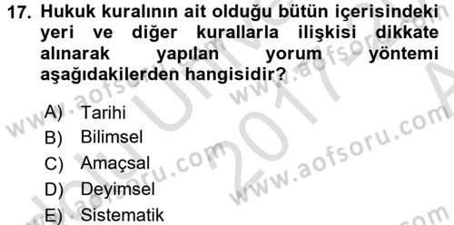 Genel Vergi Hukuku Dersi 2017 - 2018 Yılı (Vize) Ara Sınav Soruları 17. Soru