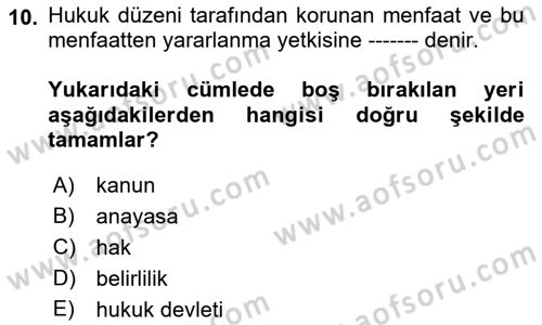 Genel Vergi Hukuku Dersi 2018 - 2019 Yılı 3 Ders Sınav Soruları 10. Soru