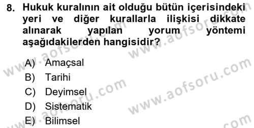 Genel Vergi Hukuku Dersi 2018 - 2019 Yılı Yaz Okulu Sınav Soruları 8. Soru