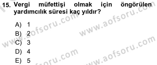 Genel Vergi Hukuku Dersi 2021 - 2022 Yılı (Final) Dönem Sonu Sınav Soruları 15. Soru