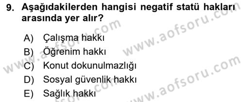 Genel Vergi Hukuku Dersi 2021 - 2022 Yılı (Final) Dönem Sonu Sınav Soruları 9. Soru