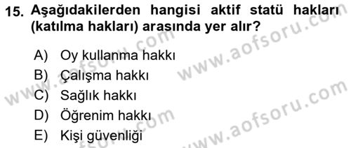 Genel Vergi Hukuku Dersi 2021 - 2022 Yılı Yaz Okulu Sınav Soruları 15. Soru