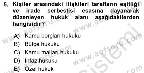 Genel Vergi Hukuku Dersi 2023 - 2024 Yılı (Vize) Ara Sınav Soruları 5. Soru
