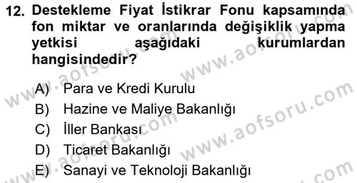 Uluslararası Ticarette Vergilendirme Dersi 2018 - 2019 Yılı (Vize) Ara Sınav Soruları 12. Soru