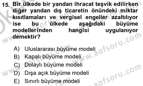Uluslararası Ticarette Vergilendirme Dersi 2018 - 2019 Yılı Yaz Okulu Sınav Soruları 15. Soru