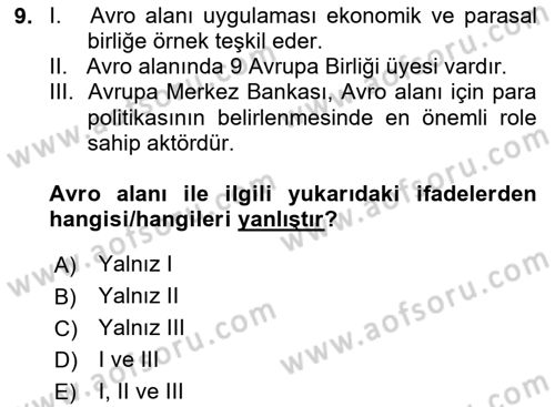 Uluslararası Ticarette Vergilendirme Dersi 2023 - 2024 Yılı (Vize) Ara Sınav Soruları 9. Soru