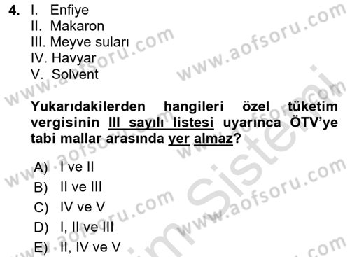 Uluslararası Ticarette Vergilendirme Dersi 2023 - 2024 Yılı Yaz Okulu Sınav Soruları 4. Soru