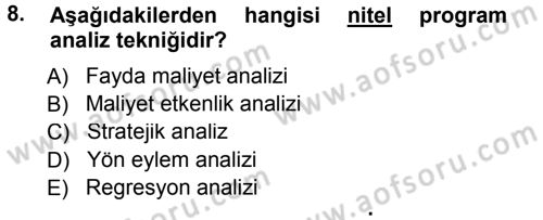 Devlet Bütçesi Dersi 2012 - 2013 Yılı (Final) Dönem Sonu Sınav Soruları 8. Soru