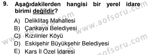 Devlet Bütçesi Dersi 2012 - 2013 Yılı (Final) Dönem Sonu Sınav Soruları 9. Soru