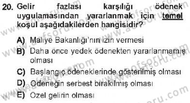 Devlet Bütçesi Dersi 2012 - 2013 Yılı Tek Ders Sınav Soruları 20. Soru