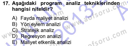 Devlet Bütçesi Dersi 2013 - 2014 Yılı (Vize) Ara Sınav Soruları 17. Soru