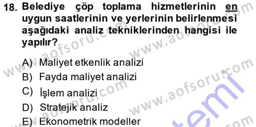 Devlet Bütçesi Dersi Ara Sınavı Deneme Sınav Soruları 18. Soru