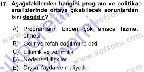 Devlet Bütçesi Dersi 2015 - 2016 Yılı (Vize) Ara Sınav Soruları 17. Soru