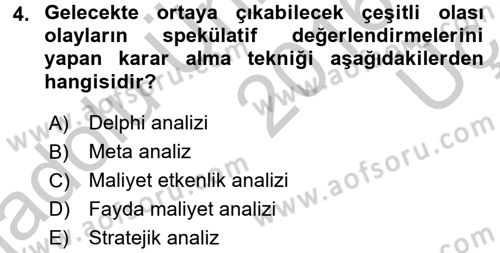 Devlet Bütçesi Dersi 2016 - 2017 Yılı 3 Ders Sınav Soruları 4. Soru