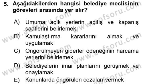 Devlet Bütçesi Dersi 2016 - 2017 Yılı (Final) Dönem Sonu Sınav Soruları 5. Soru