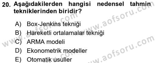 Devlet Bütçesi Dersi Ara Sınavı Deneme Sınav Soruları 20. Soru