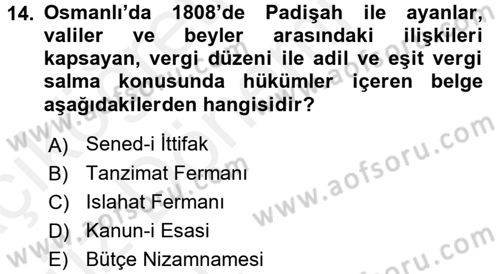 Devlet Bütçesi Dersi 2018 - 2019 Yılı (Vize) Ara Sınav Soruları 14. Soru