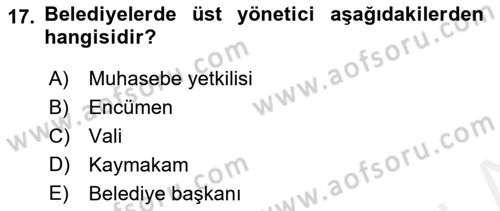 Devlet Bütçesi Dersi 2018 - 2019 Yılı (Final) Dönem Sonu Sınav Soruları 17. Soru