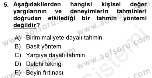 Devlet Bütçesi Dersi 2018 - 2019 Yılı (Final) Dönem Sonu Sınav Soruları 5. Soru