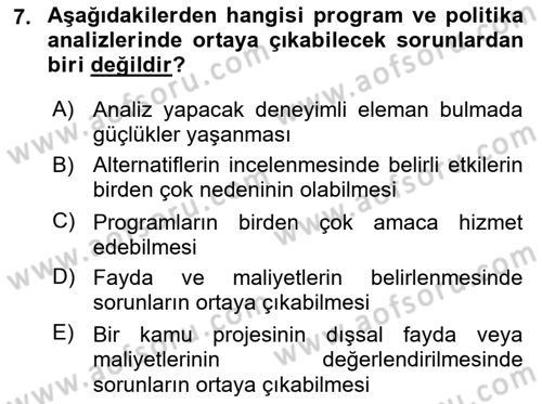 Devlet Bütçesi Dersi 2018 - 2019 Yılı (Final) Dönem Sonu Sınav Soruları 7. Soru