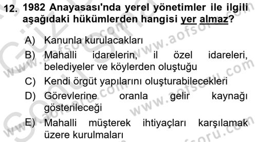 Devlet Bütçesi Dersi 2019 - 2020 Yılı (Final) Dönem Sonu Sınav Soruları 12. Soru
