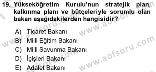 Devlet Bütçesi Dersi 2019 - 2020 Yılı (Final) Dönem Sonu Sınav Soruları 19. Soru