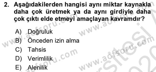 Devlet Bütçesi Dersi 2019 - 2020 Yılı (Final) Dönem Sonu Sınav Soruları 2. Soru