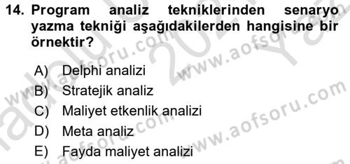 Devlet Bütçesi Dersi 2021 - 2022 Yılı Yaz Okulu Sınav Soruları 14. Soru