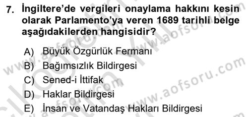 Devlet Bütçesi Dersi 2021 - 2022 Yılı Yaz Okulu Sınav Soruları 7. Soru