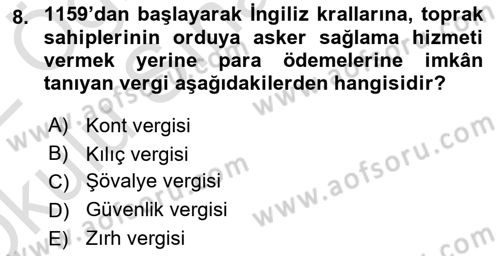 Devlet Bütçesi Dersi 2021 - 2022 Yılı Yaz Okulu Sınav Soruları 8. Soru
