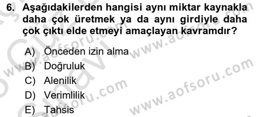 Devlet Bütçesi Dersi 2022 - 2023 Yılı (Vize) Ara Sınav Soruları 6. Soru
