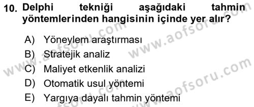 Devlet Bütçesi Dersi 2023 - 2024 Yılı Yaz Okulu Sınav Soruları 10. Soru
