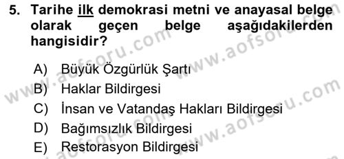 Devlet Bütçesi Dersi 2023 - 2024 Yılı Yaz Okulu Sınav Soruları 5. Soru