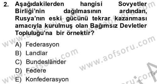 Mahalli İdareler Maliyesi Dersi 2014 - 2015 Yılı (Final) Dönem Sonu Sınav Soruları 2. Soru