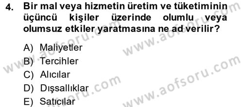 Mahalli İdareler Maliyesi Dersi 2014 - 2015 Yılı (Final) Dönem Sonu Sınav Soruları 4. Soru